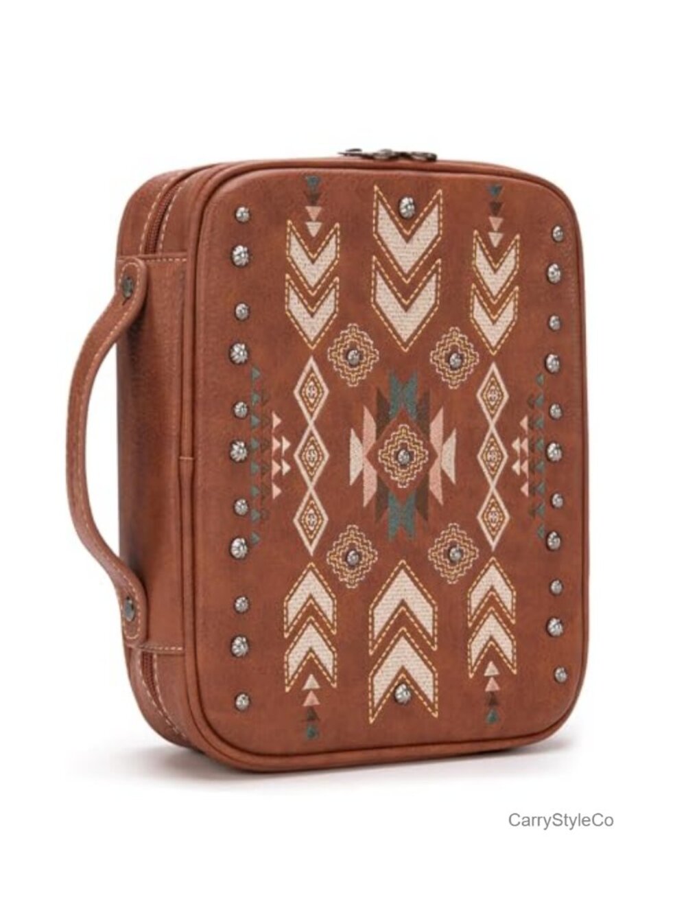 Western Embroidered Faux Leather Bible Cover Carrying Case